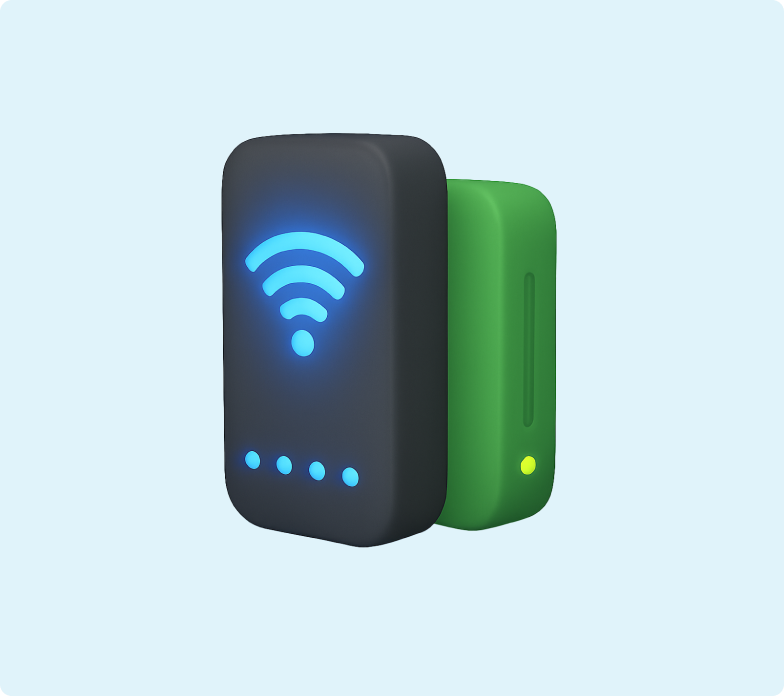 H&S - Broadband Article - Backup 3D emoji of a wireless broadband modem as a backup option