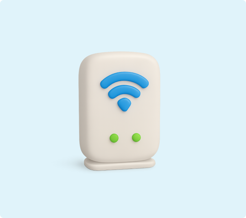 H&S - Broadband Article - Placement 3D emoji of a modem extender to boost signal
