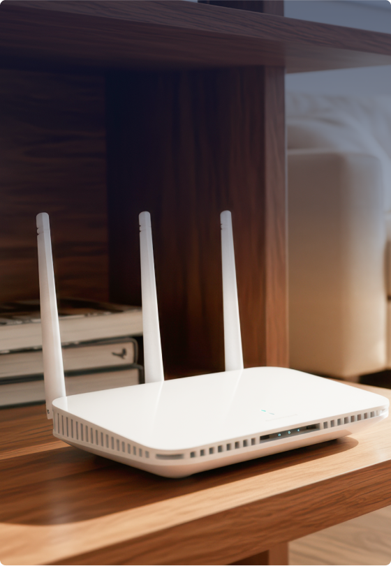 Image of a broadband modem on a desk